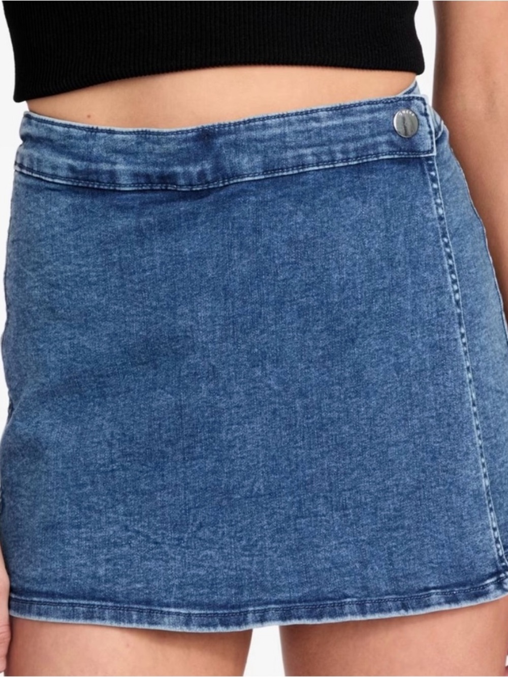 Guess Blue Denim Wrap Mini Skort